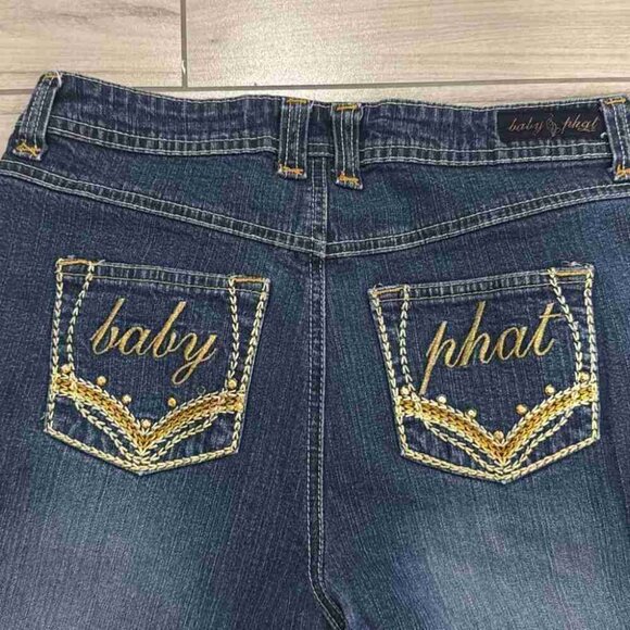 Baby phat jeans size 26 bedazzled buttdesign - Picture 4 of 4